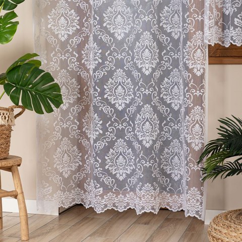 APOLONIA Firanka żakardowa gotowa na prosto, 230x140cm, kolor biały 022702/FBP/001/140230/1