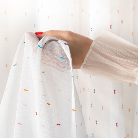 AURA Firana gotowa na przelotkach, 250x140cm, kolor biały 627041/FGP/001/140250/1