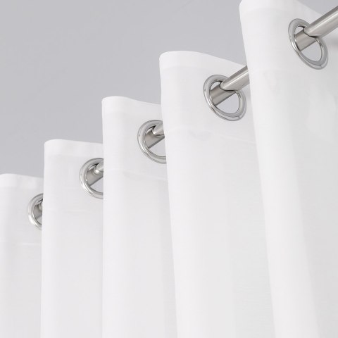 BASIC Zasłona gotowa na przelotkach (srebro chrom), 230x145cm, kolor 010 biały TD0005/ZGP/010/145231/1