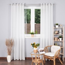 BASIC Zasłona gotowa na przelotkach (srebro chrom), 230x145cm, kolor 010 biały TD0005/ZGP/010/145231/1