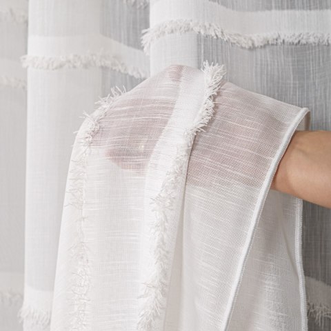 Firana fantazyjna z ołowianką, wys. 300cm, kolor 002 offwhite 330068/OLO/002/000300/1