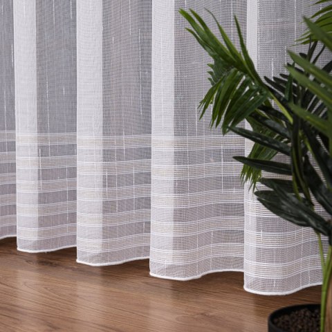 Firanka fantazyjna z ołowianką, wys. 300cm, kolor 001 biały ze złotą nitką 001888/OLO/001/000300/1