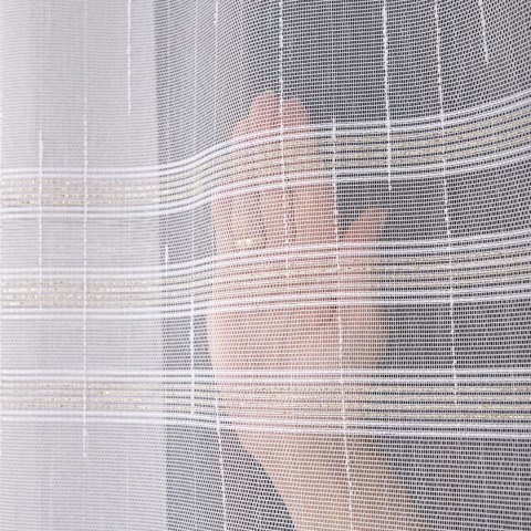 Firanka fantazyjna z ołowianką, wys. 300cm, kolor 001 biały ze złotą nitką 001888/OLO/001/000300/1