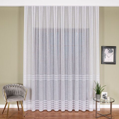 Firanka fantazyjna z ołowianką, wys. 300cm, kolor 002 biały ze srebrną nitką 001888/OLO/002/000300/1