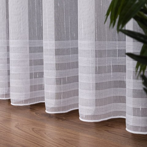 Firanka fantazyjna z ołowianką, wys. 300cm, kolor 002 biały ze srebrną nitką 001888/OLO/002/000300/1