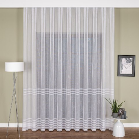 Firanka fantazyjna z ołowianką, wys. 300cm, kolor 004 biały z białą nitką 001888/OLO/004/000300/1