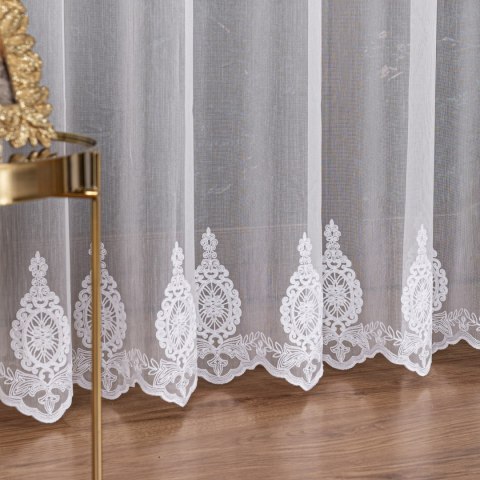 Firanka haftowana pasowa, wys. 285cm, kolor biały FH0030/768/001/000285/1