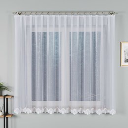 Firanka żakardowa ze wzorem na samym dole, wys. 160cm, kolor biały 023405/000/001/000160/1