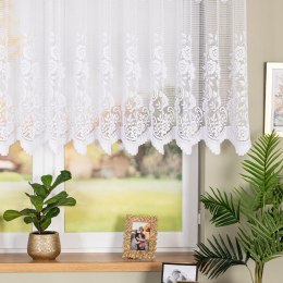 Firanka żakardowa ze wzorem pasowym, wys. 120cm, kolor biały 044330/000/001/000120/1