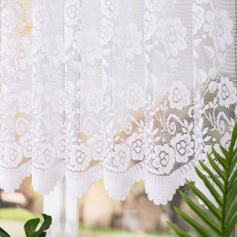 Firanka żakardowa ze wzorem pasowym, wys. 120cm, kolor biały 044330/000/001/000120/1