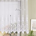 Firanka żakardowa ze wzorem pasowym, wys. 120cm, kolor biały 044330/000/001/000120/1