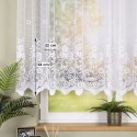Firanka żakardowa ze wzorem pasowym, wys. 140cm, kolor biały 044330/000/001/000140/1
