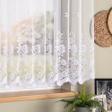 Firanka żakardowa ze wzorem pasowym, wys. 160cm, kolor biały 044330/000/001/000160/1