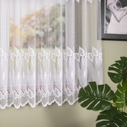 Firanka żakardowa ze wzorem pasowym, wys. 180cm, kolor biały 049365/000/001/000180/1