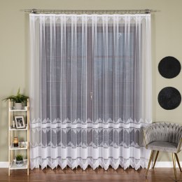 Firanka żakardowa ze wzorem pasowym, wys. 250cm, kolor biały 107363/000/001/000250/1