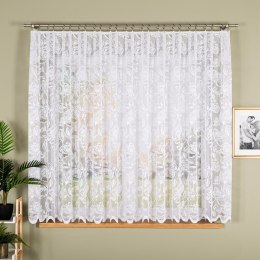 Firanka żakardowa ze wzorem po całości, wys. 160cm, kolor biały 037800/000/001/000160/1