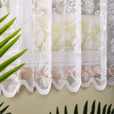 Firanka żakardowa ze wzorem po całości, wys. 170cm, kolor biały 037800/000/001/000170/1