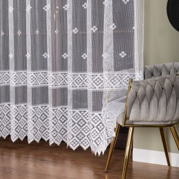 Firanka żakardowa ze wzorem po całości, wys. 250cm, kolor biały 011450/000/001/000250/1