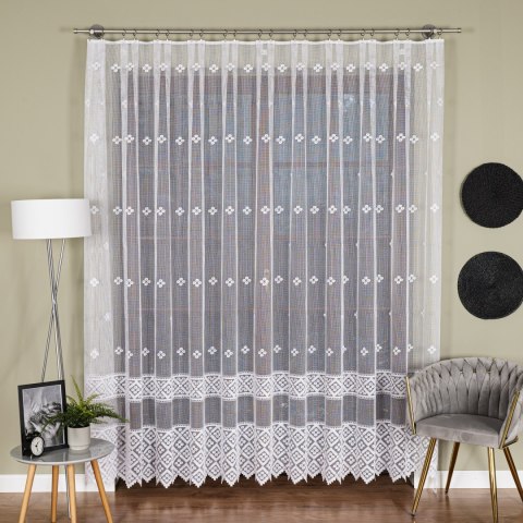 Firanka żakardowa ze wzorem po całości, wys. 250cm, kolor biały 011450/000/001/000250/1