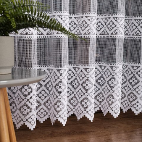 Firanka żakardowa ze wzorem po całości, wys. 250cm, kolor biały 011450/000/001/000250/1