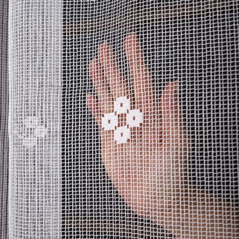 Firanka żakardowa ze wzorem po całości, wys. 250cm, kolor biały 011450/000/001/000250/1