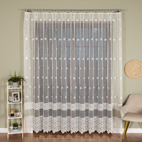 Firanka żakardowa ze wzorem po całości, wys. 250cm, kolor 025 kremowy 011450/000/025/000250/1