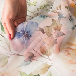 WIOSENNY OGRÓD Firanka z ołowianką WOAL wzór od dołu, wys. 295cm, kolor 001 D00184/WOA/D01/000295/1