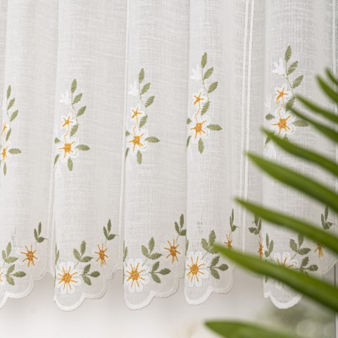 Zazdrostka haftowana w kwiaty, wys. 90 cm, kolor 010 jasny kremowy 224338/684/010/000090/1