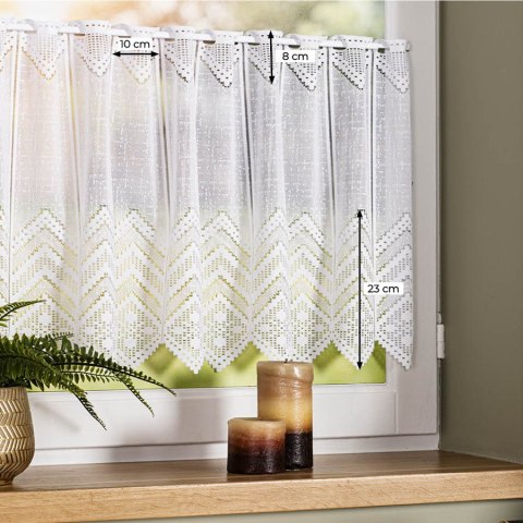 Zazdrostka żakardowa z samym dołem, wys. 70cm, kolor biały 362870/000/001/000070/1