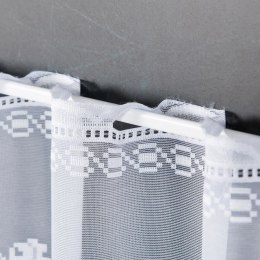 Zazdrostka żakardowa ze wzorem po całości, wys. 30cm, kolor biały 023410/000/001/000030/1