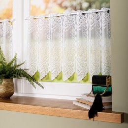 Zazdrostka żakardowa ze wzorem po całości, wys. 60cm, kolor biały 362770/000/001/000060/1