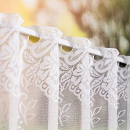 Zazdrostka żakardowa ze wzorem po całości, wys. 80cm, kolor biały 362770/000/001/000080/1