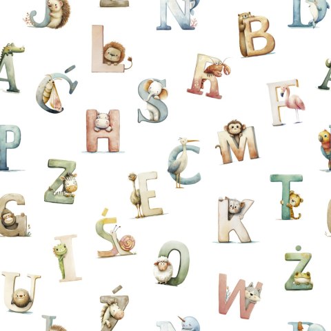 ALFABET Tkanina dekoracyjna typu MILAS, szer. 150cm, kolor 001 biały D00371/MIL/001/150000/1