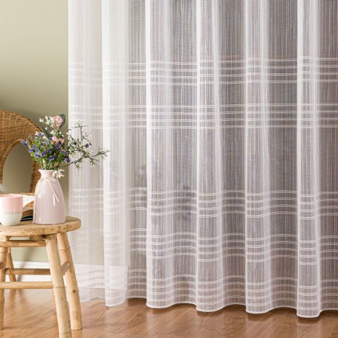 Firanka fantazyjna z ołowianką ze wzorem na samym dole z błyszczącą nitką, wys. 300cm, kolor 002 biały 001856/OLO/002/000300