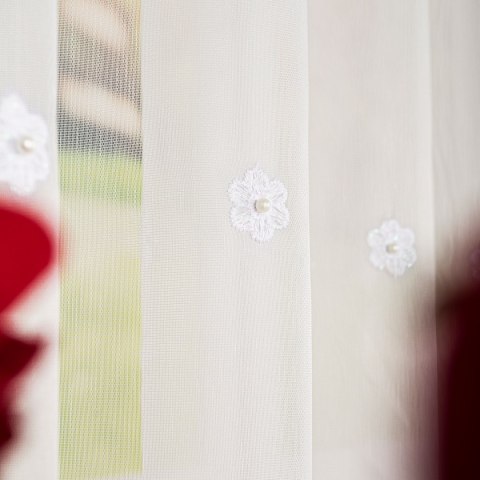 Firanka haftowana pasowa, wys. 170cm, kolor 904 biały FH0021/000/904/000170/1