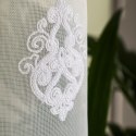 Firanka haftowana ze wzorem pasowym, wys. 170cm, kolor biały z błyskiem FH0039/768/001/000170/1