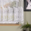 Firanka żakardowa ze wzorem pasowym, wys. 150cm, kolor biały 049365/000/001/000150/1
