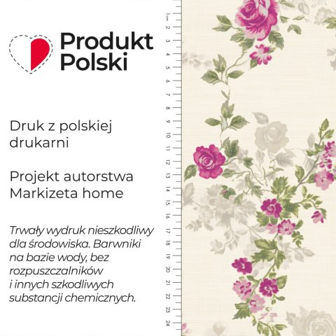 RÓŻA ANGIELSKA Tkanina dekoracyjna NINA WODOODPORNA, szer. 160cm, kolor 001 biały D00337/NIW/001/160000/1