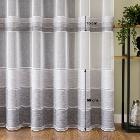 Firanka fantazyjna z ołowianką, wys. 300cm, kolor 006 szarobeżowy 001834/OLO/006/000300/1