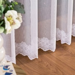 Firanka haftowana ze wzorem na samym dole, wys. 300cm, kolor biały 122087/000/001/000300/1