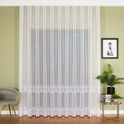 Firanka z aplikacją, dwupasowa, wys. 290cm, kolor 010 offwhite APL003/433/010/000290/1
