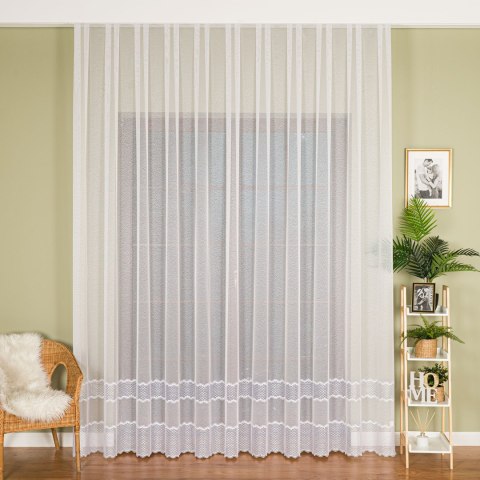 Firanka z aplikacją, dwupasowa, wys. 290cm, kolor 010 offwhite APL004/433/010/000290/1