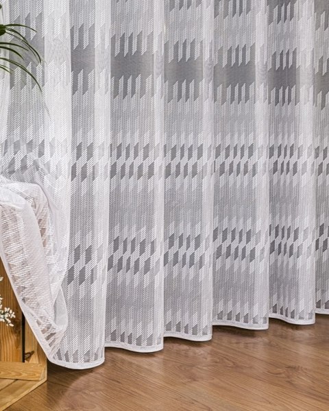 Firanka żakardowa ze wzorem po całości, wys. 280cm, kolor biały 625907/000/001/000280/1
