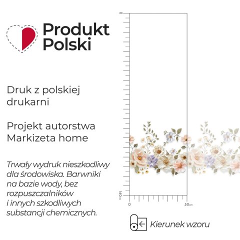 KWIATY Z EFEKTEM WYSZYWANIA Firanka żakardowa gotowa na prosto 023456, 160x250cm, kolor biały P00178/FB