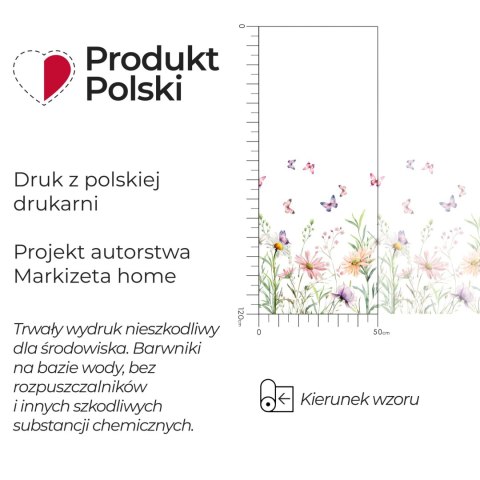 ŁĄKA Z MOTYLAMI Firanka żakardowa 023456, wys. 120cm, kolor 009 wielokolorowy D00431/000/009/000120/1