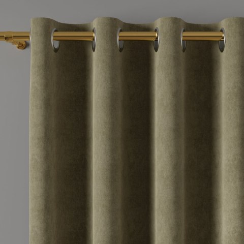 MILAS Zasłona gotowa na przelotkach, 260x140cm, kolor 364 ciemny szarozielony MILAS0/ZGP/364/140260/1