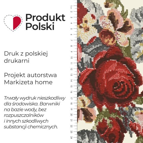 RÓŻA Tkanina dekoracyjna obrusowa NINA WODOODPORNA, szer. 160cm, kolor 003 czerwony D00430/NIW/003/160000/1