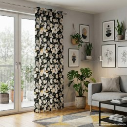 STOKROTKI TESS Tkanina dekoracyjna BLACKOUT, szer.145cm, kolor 006 czarny D00437/BLC/006/145000/1