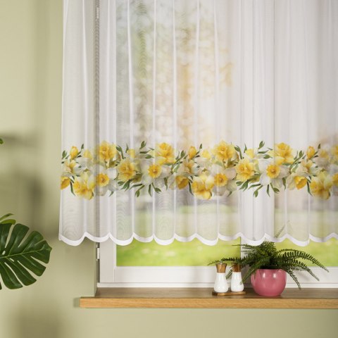 ŻONKLILE Firanka żakardowa gotowa na prosto 023456, 140x240cm, kolor żółty D00428/FBP/008/240140/1