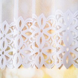 Zazdrostka żakardowa ze wzorem na samym dole, wys. 75cm, kolor biały 018869/000/001/000075/1